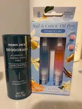 2 PC Set of Trader Joe's Deodorant & Cuticle Oil Pens - NEW